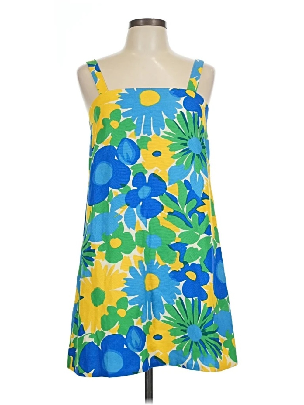 J. Crew Floral Linen Mini Sundress in Blue, Green & Yellow size 4